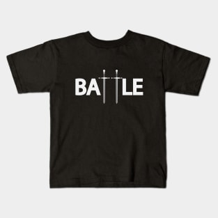 Battle battling typography design Kids T-Shirt